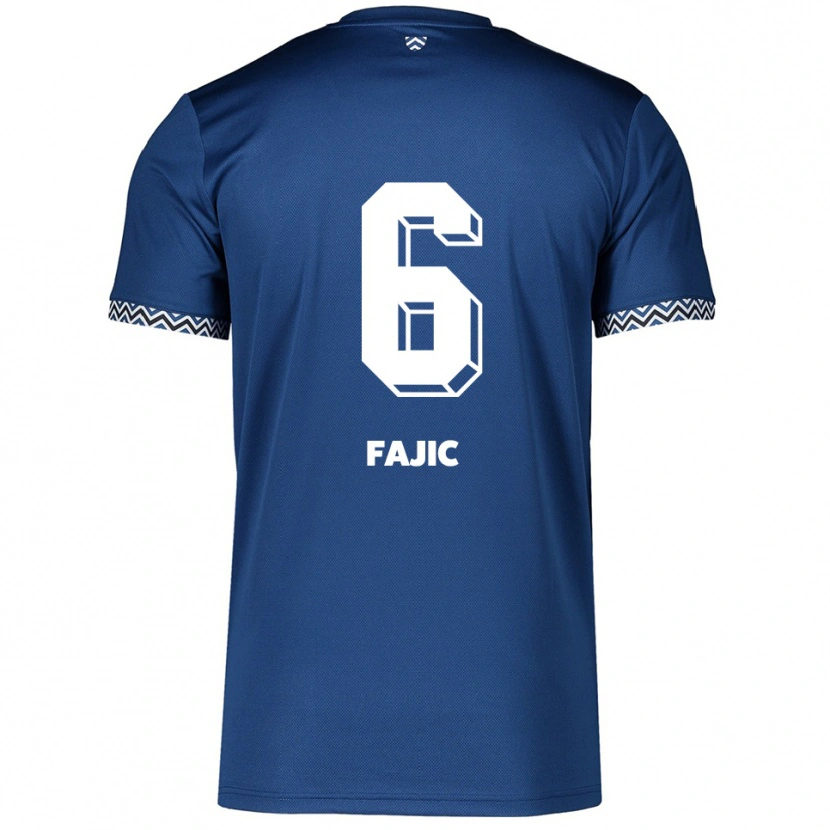 Danxen Børn Suat Fajic #6 Navy Hvid Hjemmebane Spillertrøjer 2025/26 Trøje T-Shirt