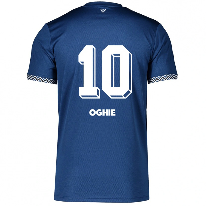 Danxen Børn Joshua Oghie #10 Navy Hvid Hjemmebane Spillertrøjer 2025/26 Trøje T-Shirt