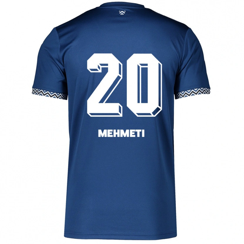Danxen Børn Enis Mehmeti #20 Navy Hvid Hjemmebane Spillertrøjer 2025/26 Trøje T-Shirt