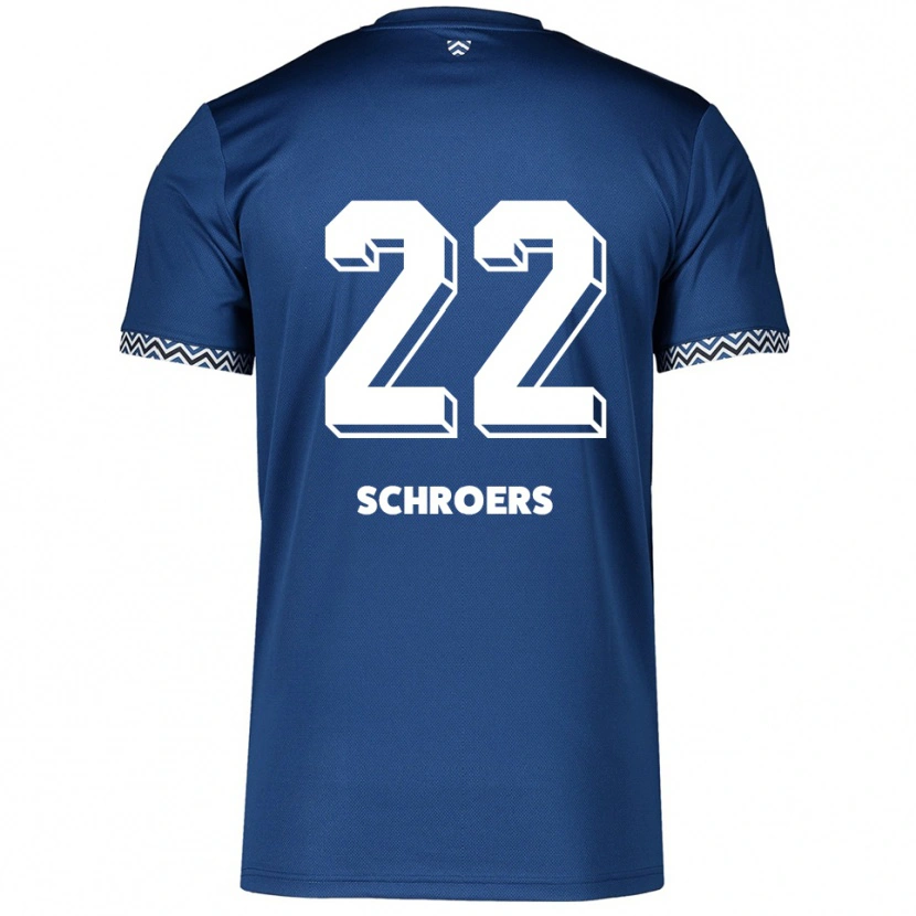 Danxen Børn Mika Schroers #22 Navy Hvid Hjemmebane Spillertrøjer 2025/26 Trøje T-Shirt