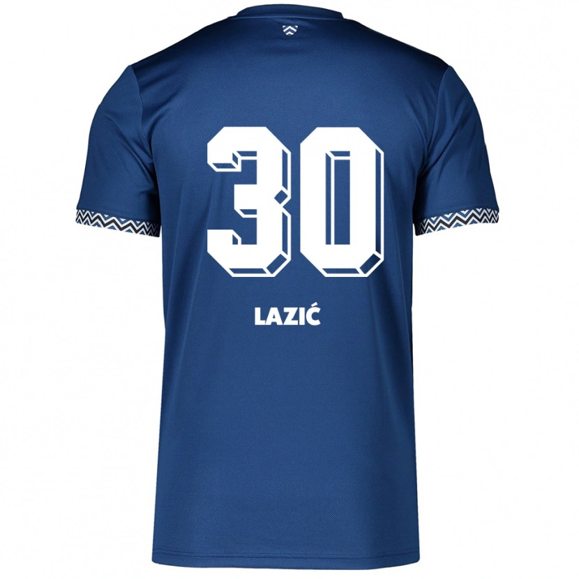 Danxen Børn Kristina Lazić #30 Navy Hvid Hjemmebane Spillertrøjer 2025/26 Trøje T-Shirt