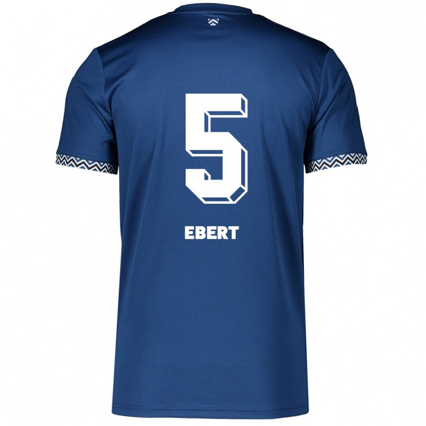 Danxen Børn Phine Ebert #5 Navy Hvid Hjemmebane Spillertrøjer 2025/26 Trøje T-Shirt