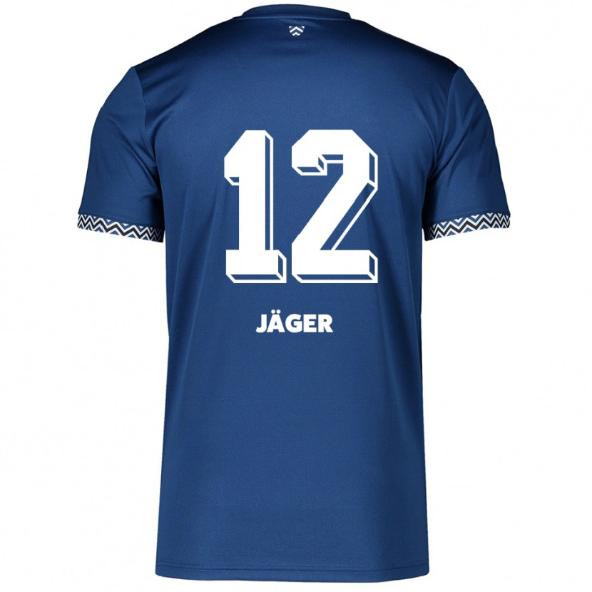 Danxen Børn Mino Jäger #12 Navy Hvid Hjemmebane Spillertrøjer 2025/26 Trøje T-Shirt