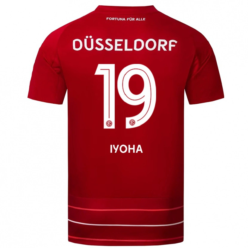 Danxen Børn Emmanuel Iyoha #19 Rød Hvid Hjemmebane Spillertrøjer 2025/26 Trøje T-Shirt