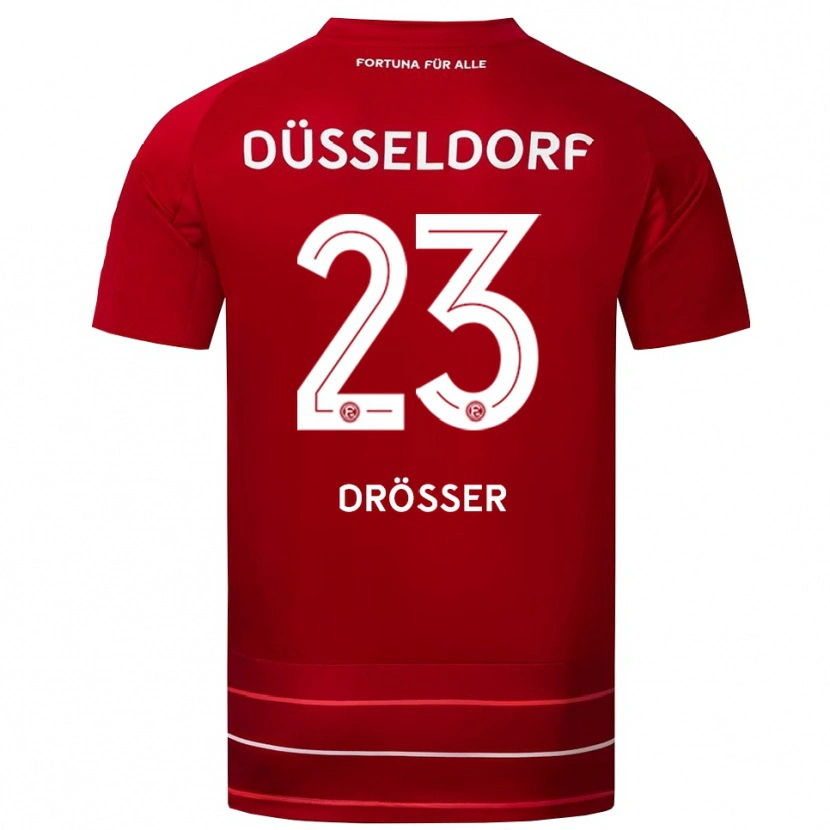 Danxen Børn Luke Drösser #23 Rød Hvid Hjemmebane Spillertrøjer 2025/26 Trøje T-Shirt