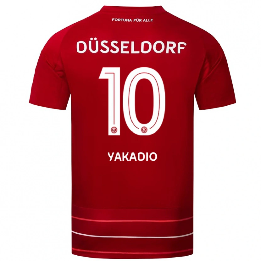 Danxen Børn Johannes Yakadio #10 Rød Hvid Hjemmebane Spillertrøjer 2025/26 Trøje T-Shirt