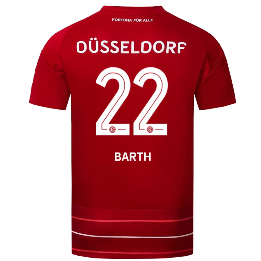 Danxen Børn Tom Barth #22 Rød Hvid Hjemmebane Spillertrøjer 2025/26 Trøje T-Shirt