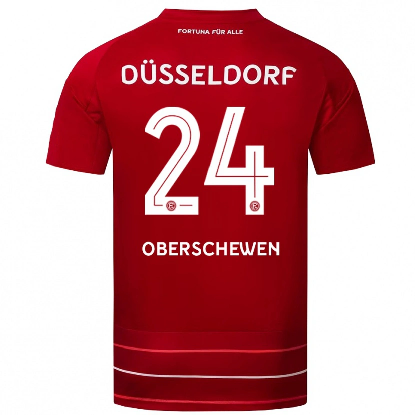 Danxen Børn Elias Oberschewen #24 Rød Hvid Hjemmebane Spillertrøjer 2025/26 Trøje T-Shirt