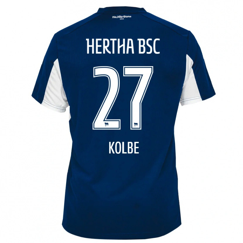 Danxen Børn Niklas Kolbe #27 Hvid Blå Hjemmebane Spillertrøjer 2025/26 Trøje T-Shirt