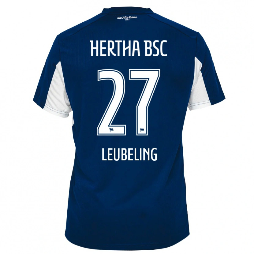 Danxen Børn Milan Leubeling #27 Hvid Blå Hjemmebane Spillertrøjer 2025/26 Trøje T-Shirt