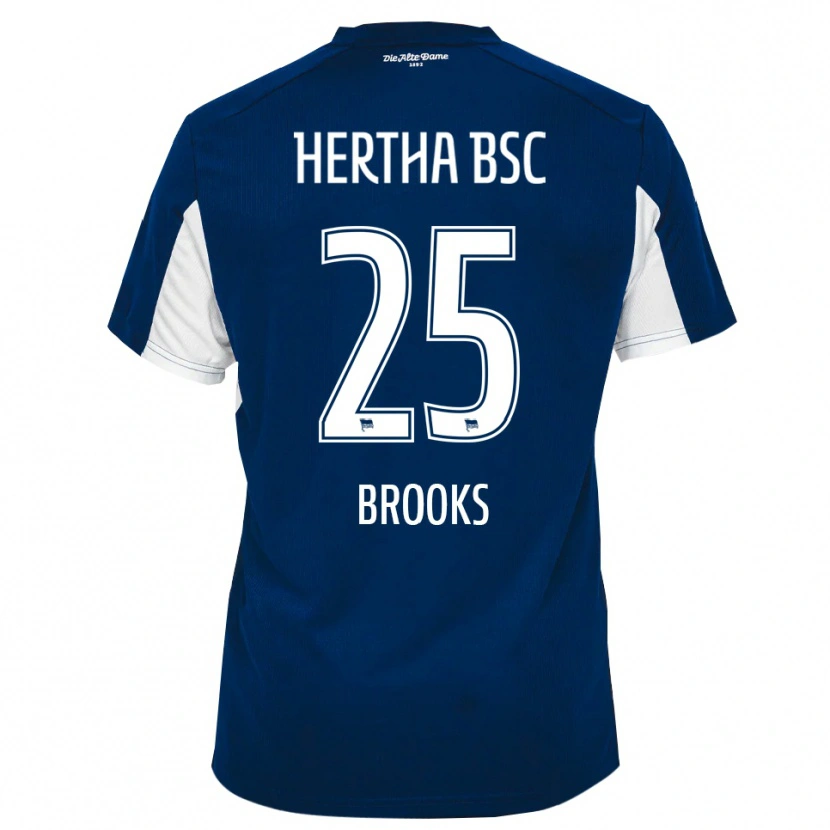 Danxen Børn John Brooks #25 Hvid Blå Hjemmebane Spillertrøjer 2025/26 Trøje T-Shirt