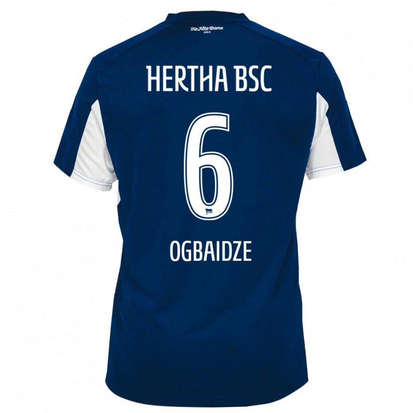 Danxen Børn Shalva Ogbaidze #6 Hvid Blå Hjemmebane Spillertrøjer 2025/26 Trøje T-Shirt