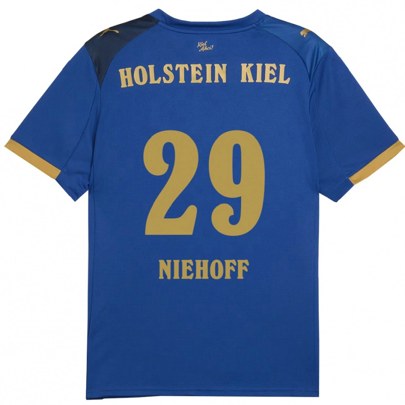 Danxen Børn Niklas Niehoff #29 Blå Guld Hjemmebane Spillertrøjer 2025/26 Trøje T-Shirt