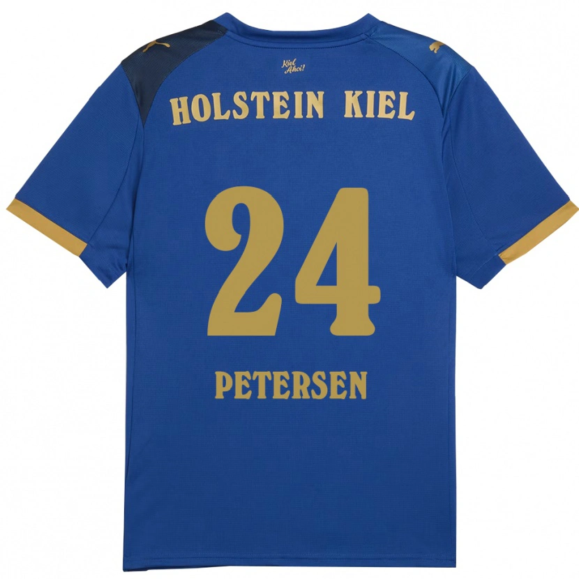 Danxen Børn Malte Petersen #24 Blå Guld Hjemmebane Spillertrøjer 2025/26 Trøje T-Shirt