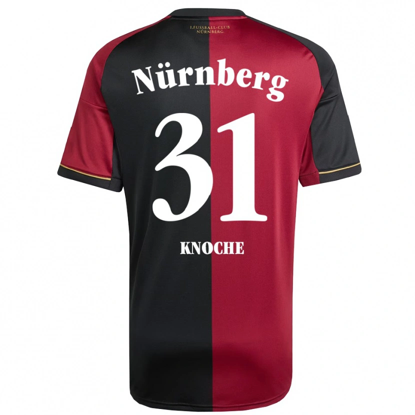 Danxen Børn Robin Knoche #31 Burgundy Sort Hjemmebane Spillertrøjer 2025/26 Trøje T-Shirt