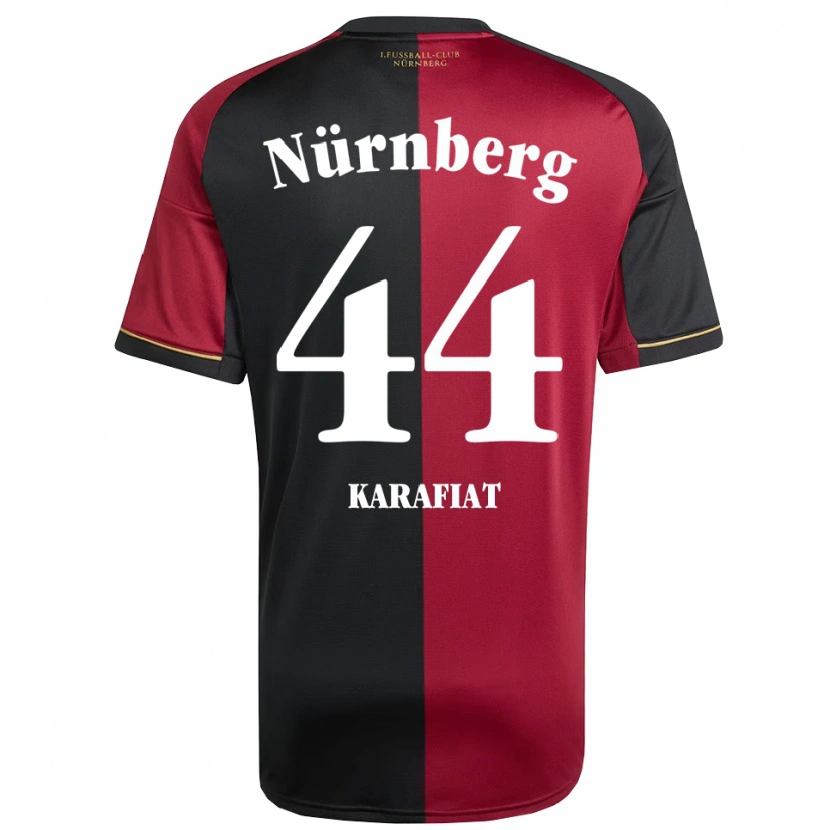 Danxen Børn Ondrej Karafiat #44 Burgundy Sort Hjemmebane Spillertrøjer 2025/26 Trøje T-Shirt