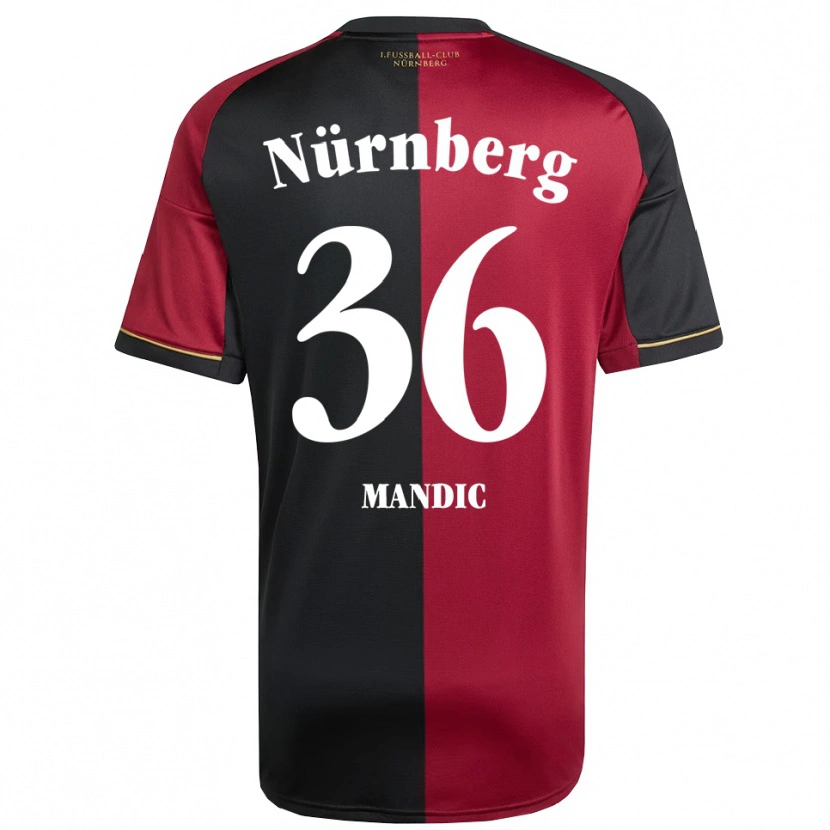 Danxen Børn Kristian Mandic #36 Burgundy Sort Hjemmebane Spillertrøjer 2025/26 Trøje T-Shirt