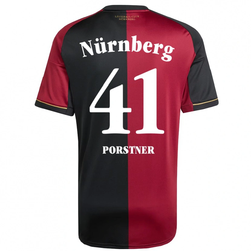 Danxen Børn Eric Porstner #41 Burgundy Sort Hjemmebane Spillertrøjer 2025/26 Trøje T-Shirt
