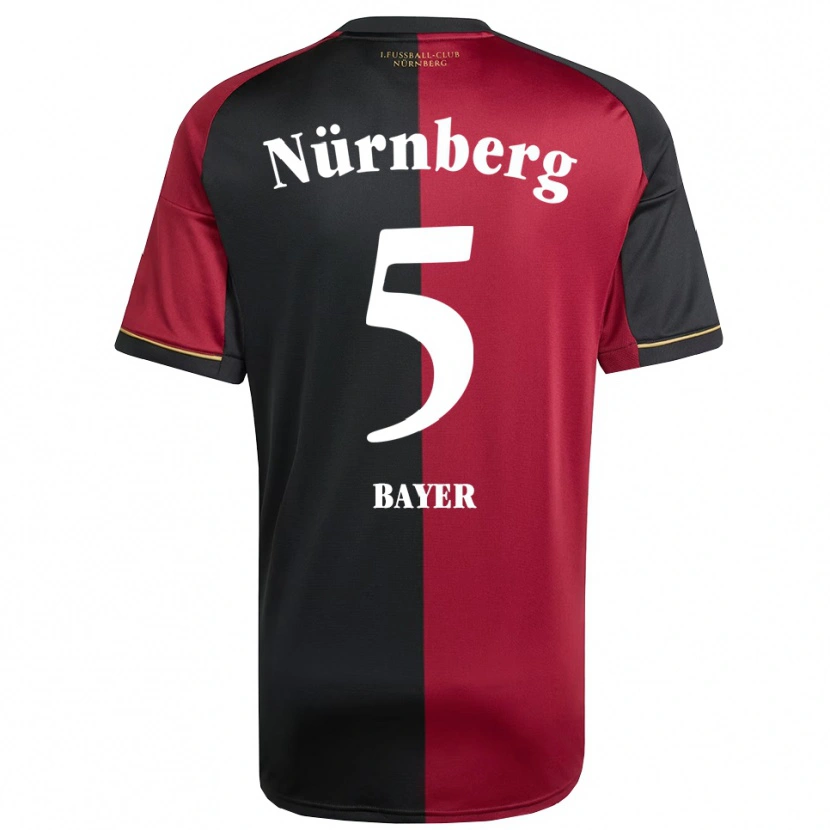 Danxen Børn Alexander Bayer #5 Burgundy Sort Hjemmebane Spillertrøjer 2025/26 Trøje T-Shirt