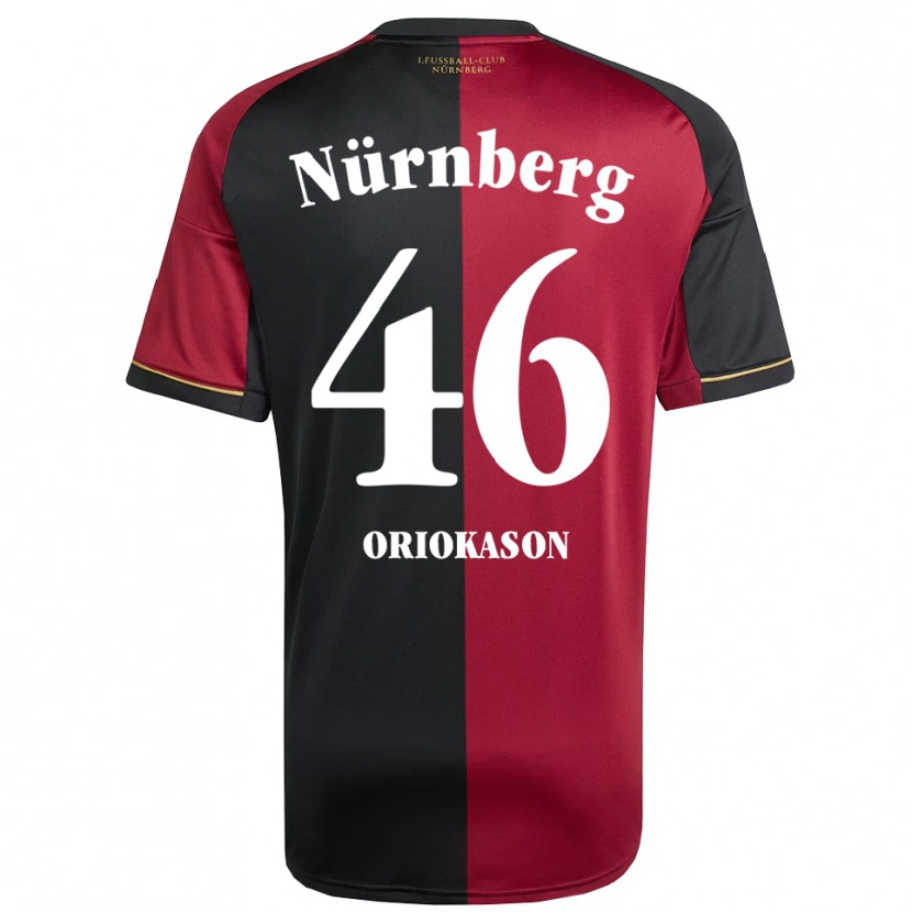 Danxen Børn Emmanuel Oriokason #46 Burgundy Sort Hjemmebane Spillertrøjer 2025/26 Trøje T-Shirt