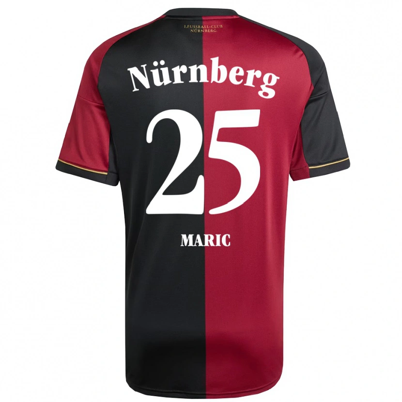 Danxen Børn Luka Maric #25 Burgundy Sort Hjemmebane Spillertrøjer 2025/26 Trøje T-Shirt