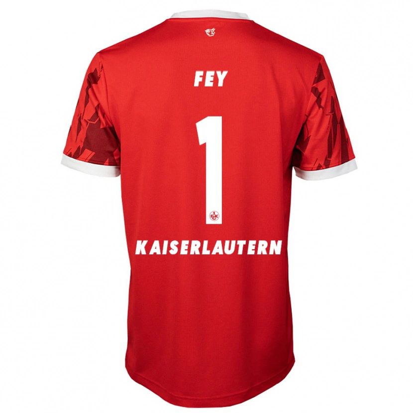 Danxen Børn Tyler Fey #1 Rød Hvid Hjemmebane Spillertrøjer 2025/26 Trøje T-Shirt