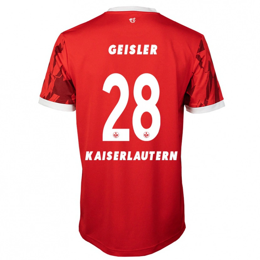 Danxen Børn Felix Geisler #28 Rød Hvid Hjemmebane Spillertrøjer 2025/26 Trøje T-Shirt
