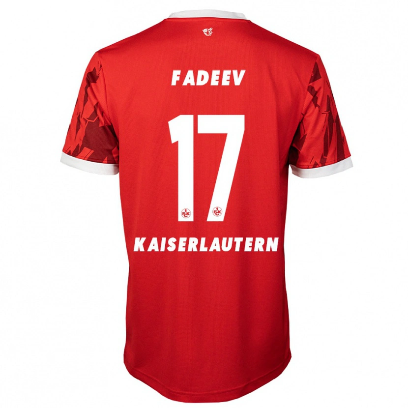 Danxen Børn Vladislav Fadeev #17 Rød Hvid Hjemmebane Spillertrøjer 2025/26 Trøje T-Shirt