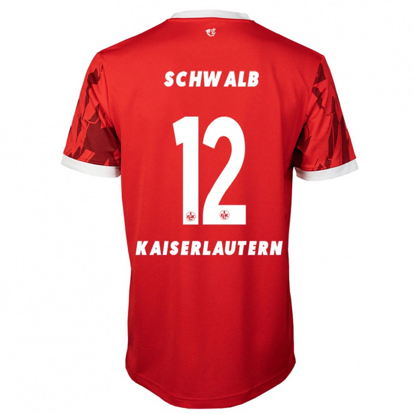 Danxen Børn Yannick Schwalb #12 Rød Hvid Hjemmebane Spillertrøjer 2025/26 Trøje T-Shirt
