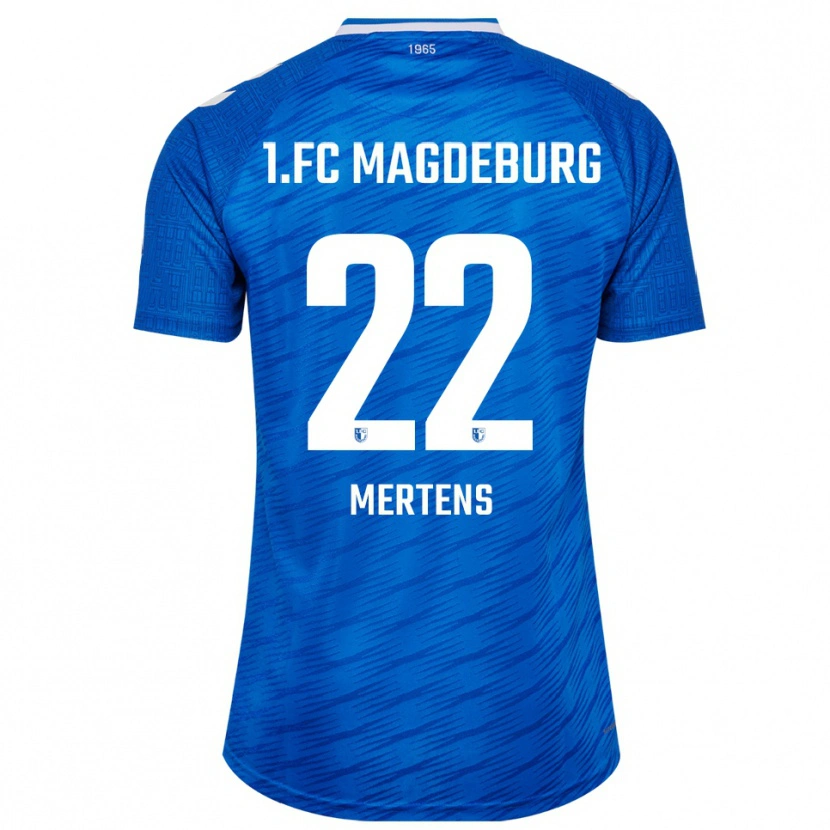 Danxen Børn Lisann Mertens #22 Blå Hvid Hjemmebane Spillertrøjer 2025/26 Trøje T-Shirt