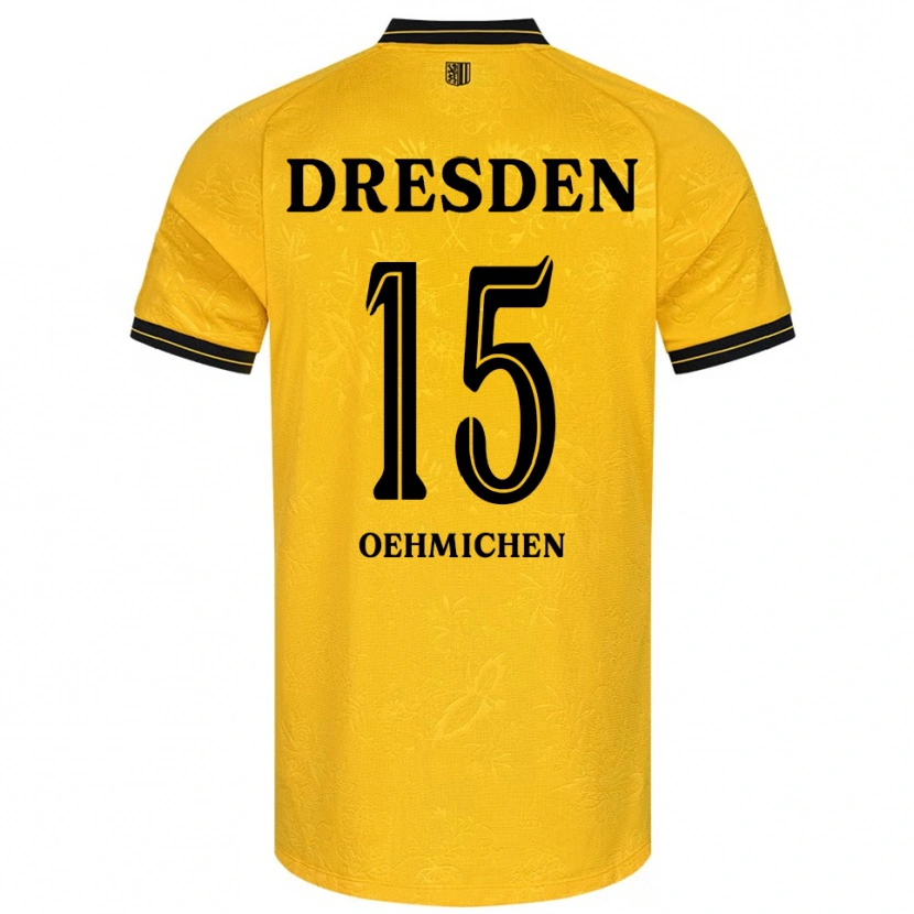 Danxen Børn Julius Oehmichen #15 Gul Sort Hjemmebane Spillertrøjer 2025/26 Trøje T-Shirt