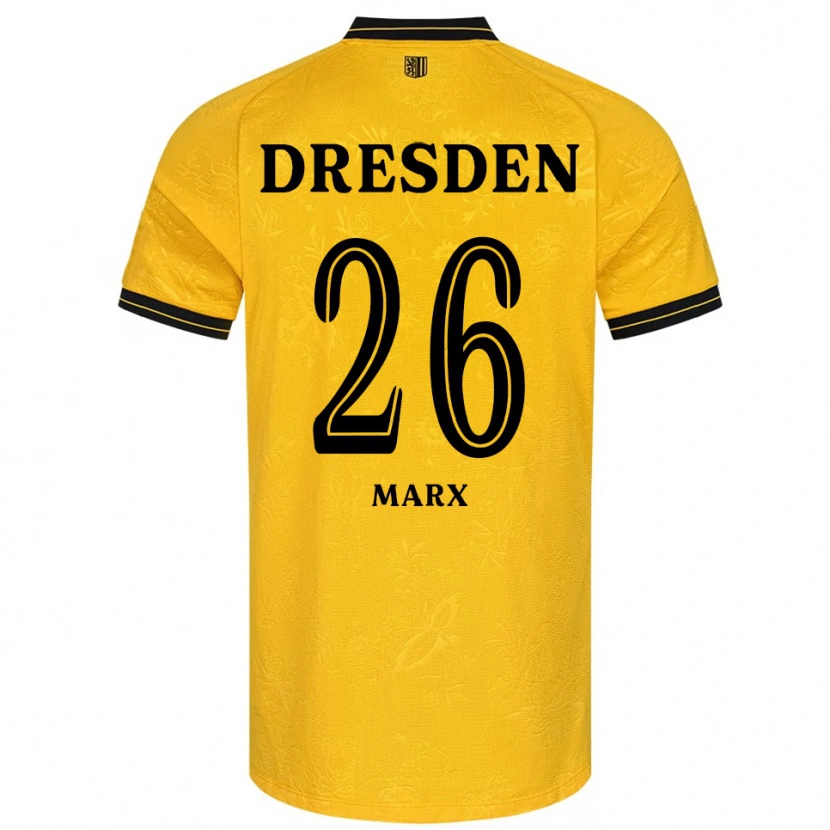 Danxen Børn Jan-Hendrik Marx #26 Gul Sort Hjemmebane Spillertrøjer 2025/26 Trøje T-Shirt