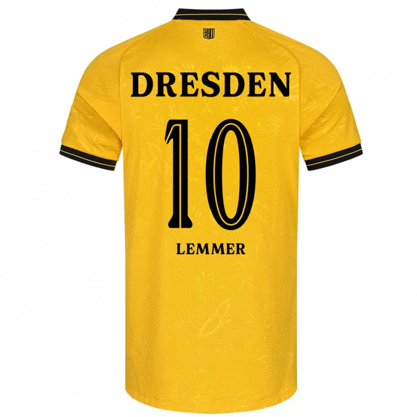 Danxen Børn Jakob Lemmer #10 Gul Sort Hjemmebane Spillertrøjer 2025/26 Trøje T-Shirt