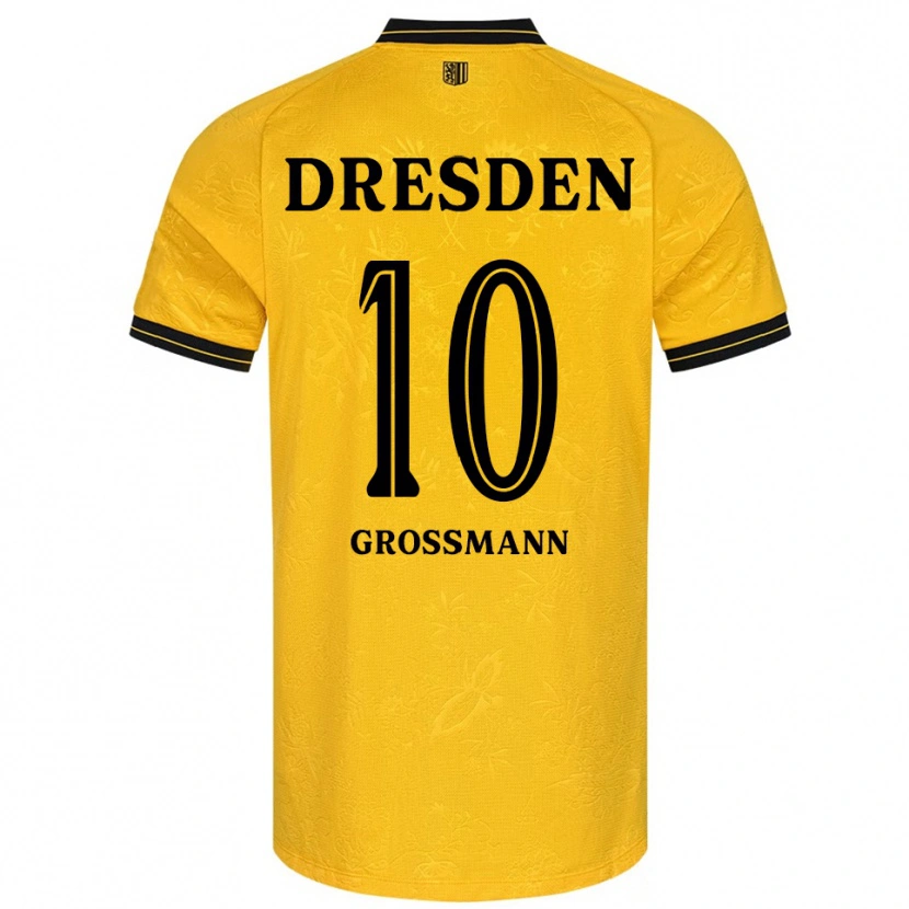 Danxen Børn Tim Großmann #10 Gul Sort Hjemmebane Spillertrøjer 2025/26 Trøje T-Shirt