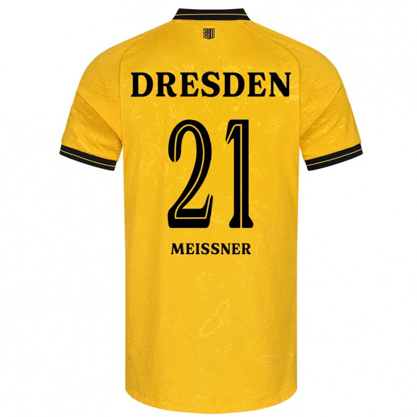 Danxen Børn Robin Meißner #21 Gul Sort Hjemmebane Spillertrøjer 2025/26 Trøje T-Shirt
