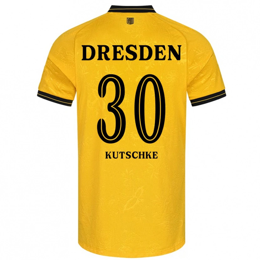 Danxen Børn Stefan Kutschke #30 Gul Sort Hjemmebane Spillertrøjer 2025/26 Trøje T-Shirt