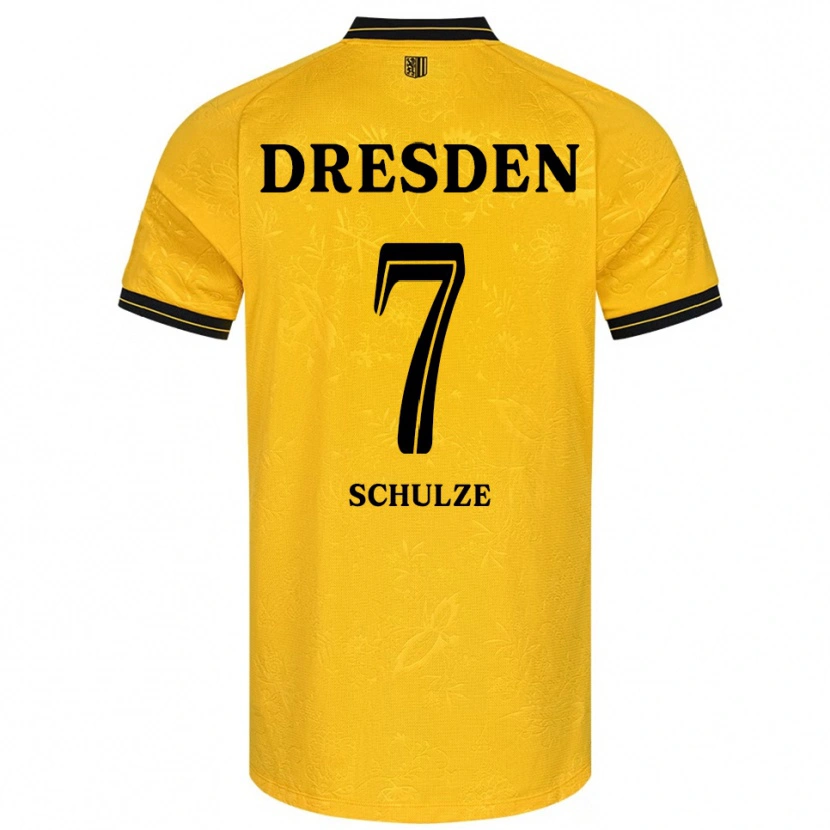 Danxen Børn Lennox Schulze #7 Gul Sort Hjemmebane Spillertrøjer 2025/26 Trøje T-Shirt