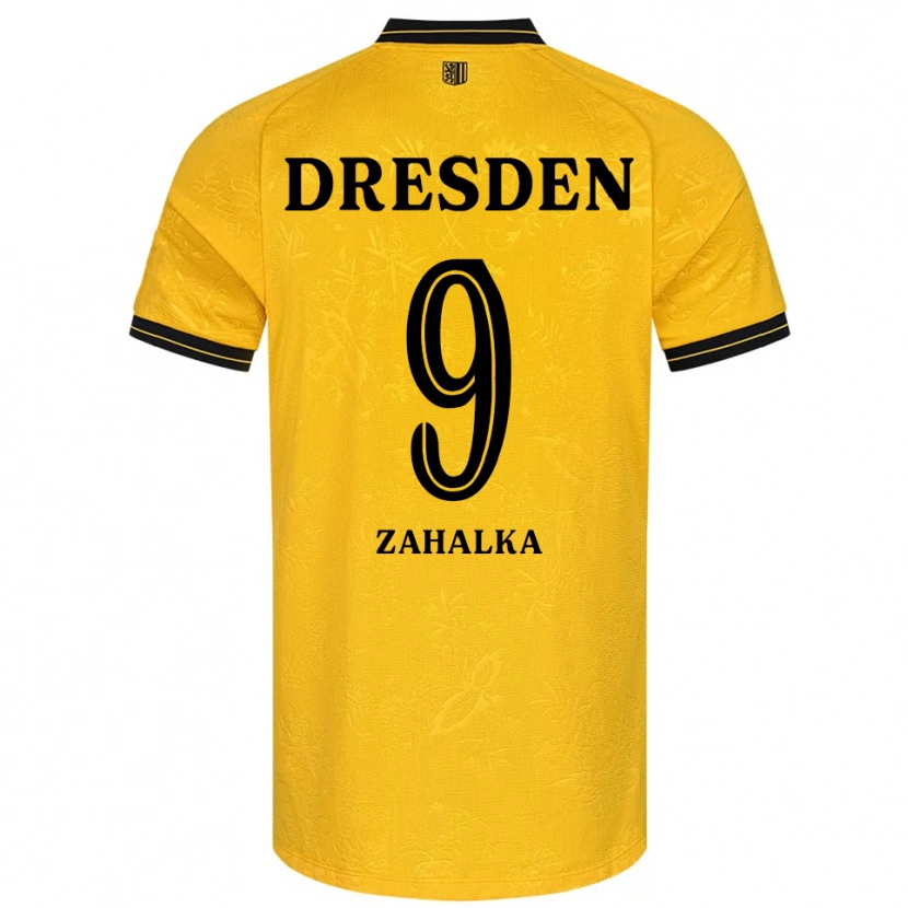 Danxen Børn Filip Zahalka #9 Gul Sort Hjemmebane Spillertrøjer 2025/26 Trøje T-Shirt