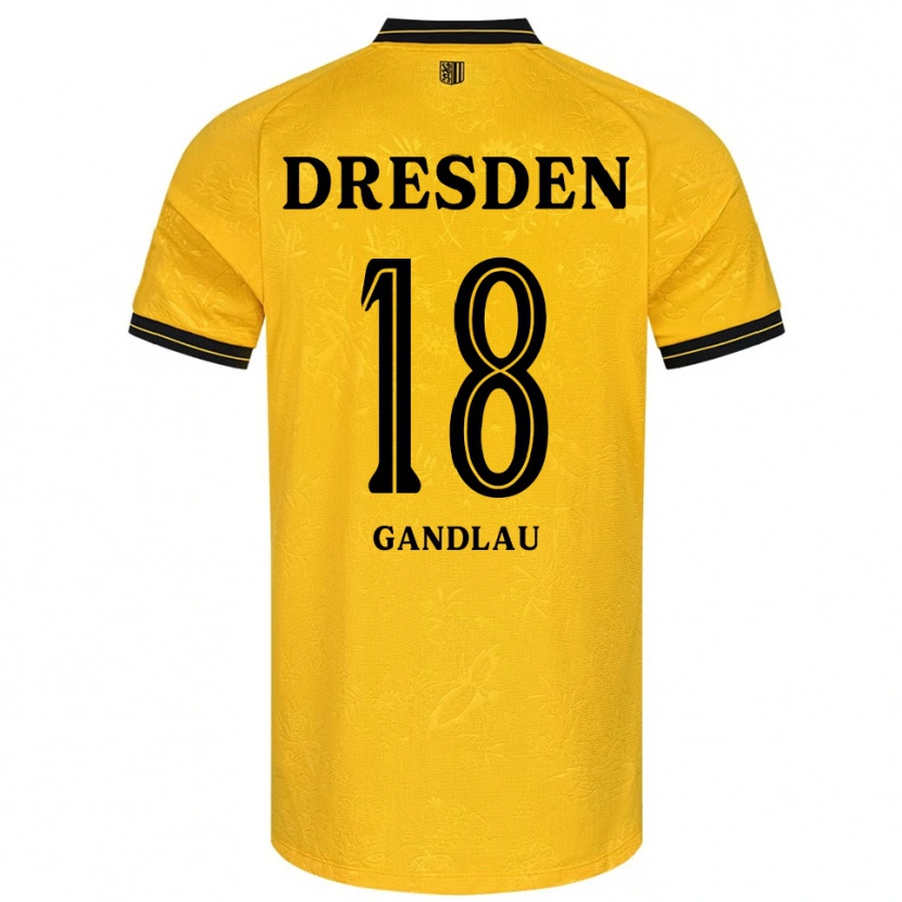 Danxen Børn Quentin Gandlau #18 Gul Sort Hjemmebane Spillertrøjer 2025/26 Trøje T-Shirt
