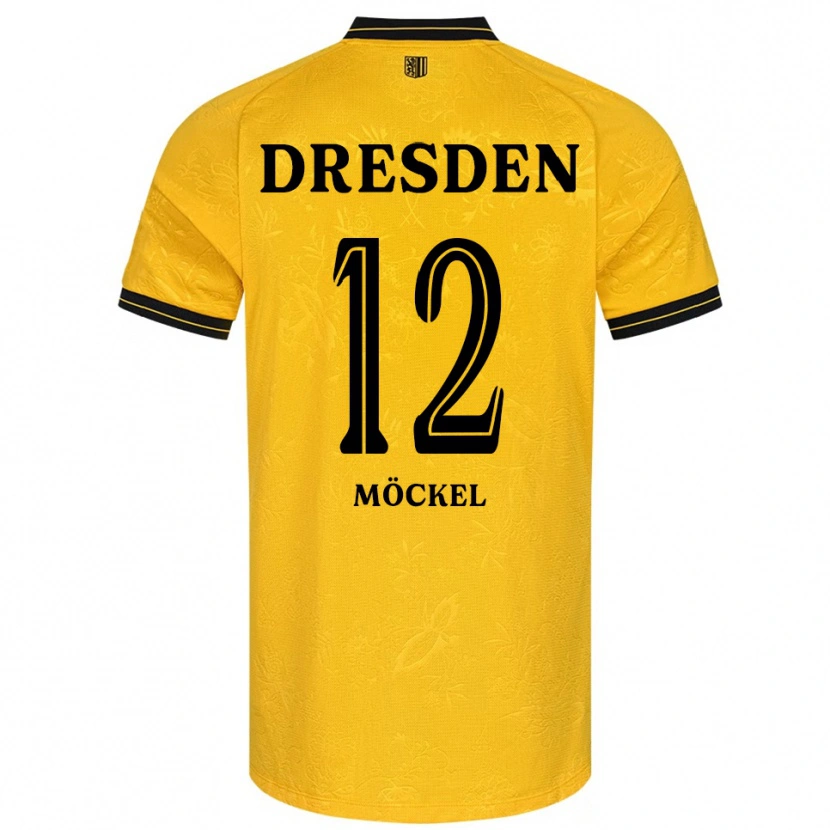 Danxen Børn Richard Möckel #12 Gul Sort Hjemmebane Spillertrøjer 2025/26 Trøje T-Shirt