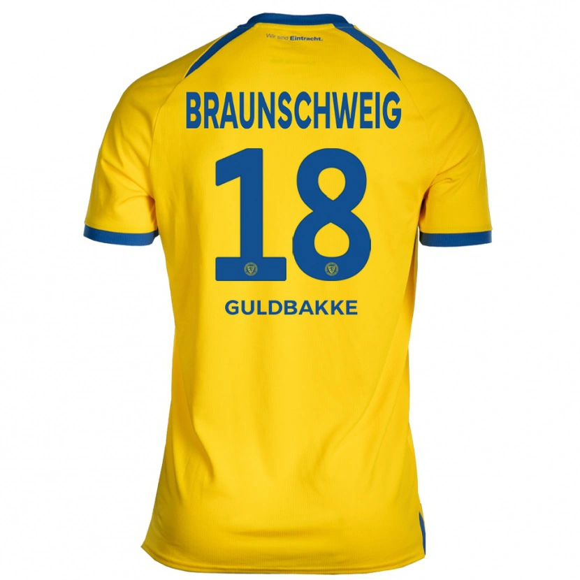 Danxen Børn Thorben Guldbakke #18 Gul Blå Hjemmebane Spillertrøjer 2025/26 Trøje T-Shirt