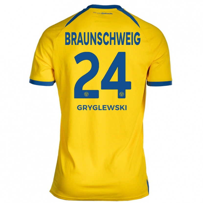 Danxen Børn Milan Gryglewski #24 Gul Blå Hjemmebane Spillertrøjer 2025/26 Trøje T-Shirt