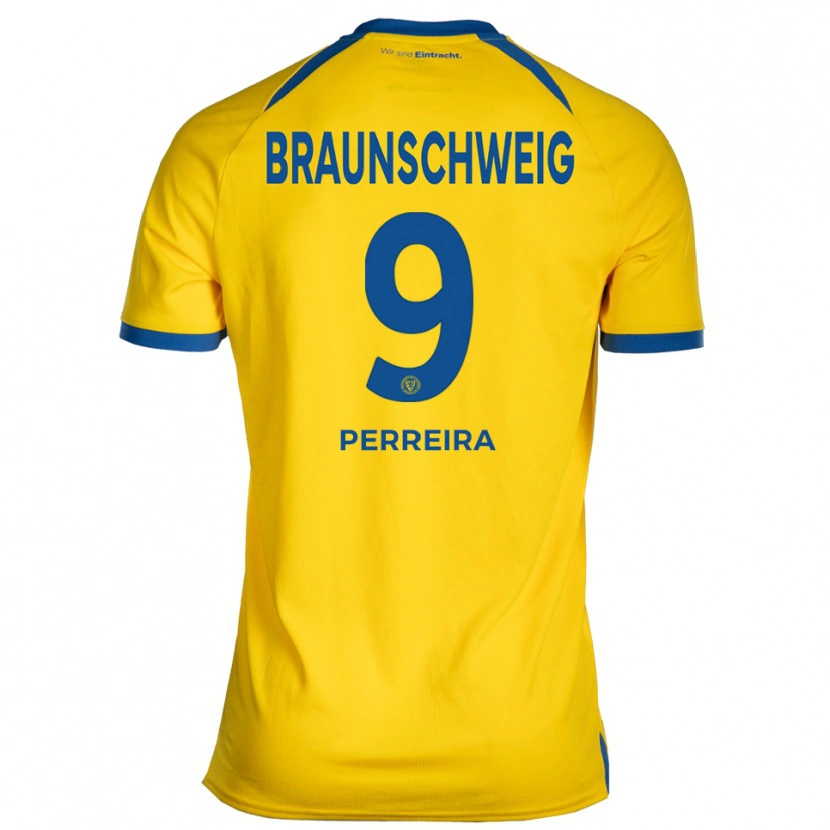 Danxen Børn Ruben Da Silva Perreira #9 Gul Blå Hjemmebane Spillertrøjer 2025/26 Trøje T-Shirt