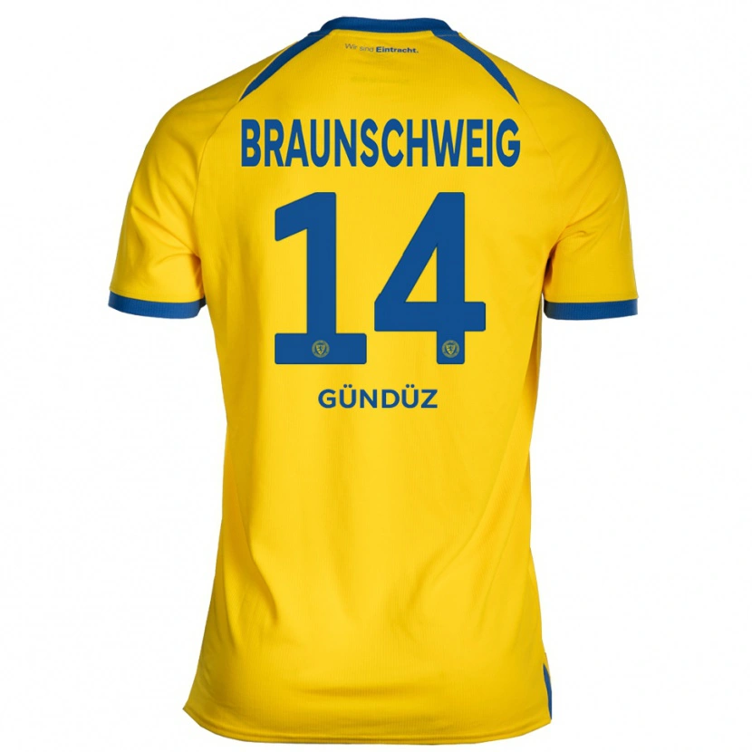 Danxen Børn Enes Gündüz #14 Gul Blå Hjemmebane Spillertrøjer 2025/26 Trøje T-Shirt