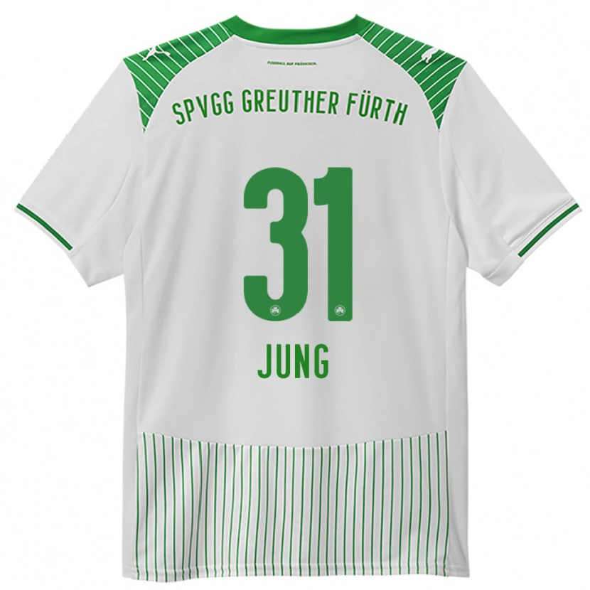 Danxen Børn Sebastian Jung #31 Hvid Grøn Hjemmebane Spillertrøjer 2025/26 Trøje T-Shirt