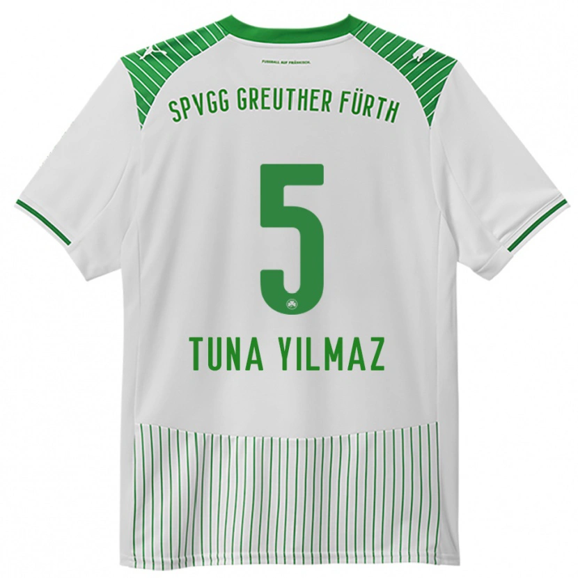 Danxen Børn Tuna Yilmaz #5 Hvid Grøn Hjemmebane Spillertrøjer 2025/26 Trøje T-Shirt