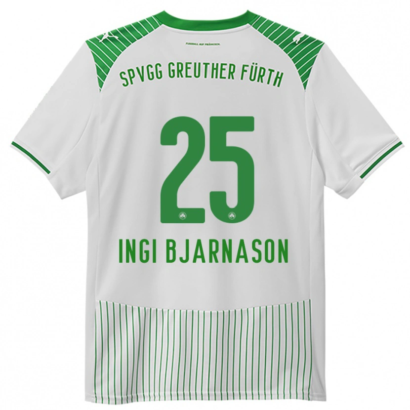 Danxen Børn Brynjar Ingi Bjarnason #25 Hvid Grøn Hjemmebane Spillertrøjer 2025/26 Trøje T-Shirt