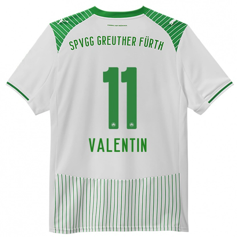 Danxen Børn Jonas Valentin #11 Hvid Grøn Hjemmebane Spillertrøjer 2025/26 Trøje T-Shirt