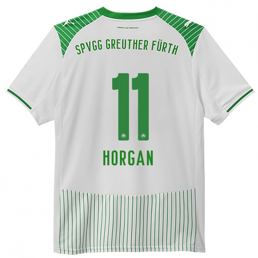 Danxen Børn Finn Horgan #11 Hvid Grøn Hjemmebane Spillertrøjer 2025/26 Trøje T-Shirt