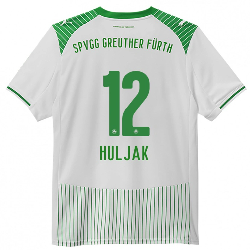 Danxen Børn Dominik Huljak #12 Hvid Grøn Hjemmebane Spillertrøjer 2025/26 Trøje T-Shirt